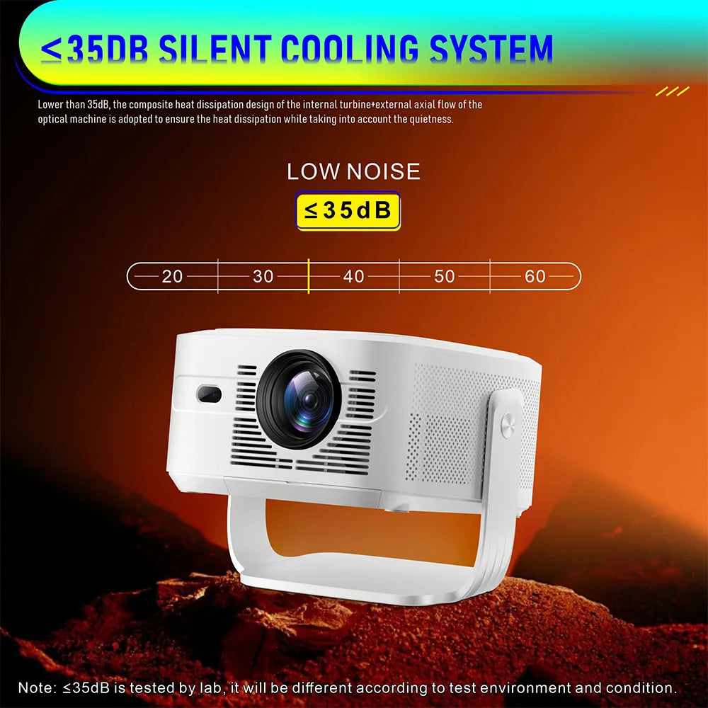 Velec 1100ANSI HY450 Max Auto Focus Beam Projector 8K 1080P Android 14 Voice Control BT5.4 Auto Offset Home Theater For Outdoor