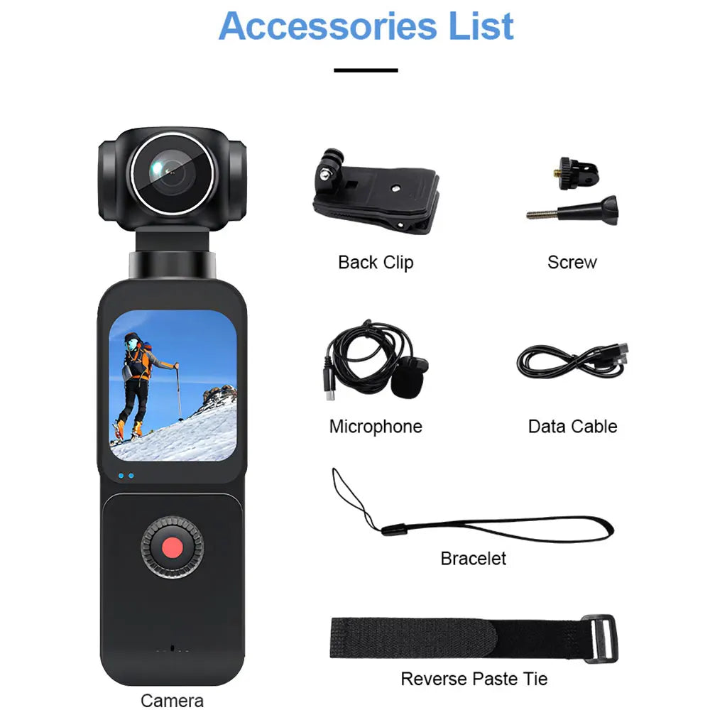 ANSVICAM 5K Action Camera Anti-shake Pocket Vlogging Cam 270° Auto Rotative 4K 60FPS Sports DV Portable Digital Video Recorder
