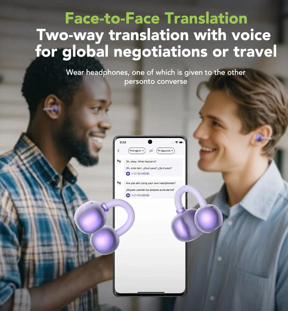 NNEOBA Earphones AI Translator with LCD Screen