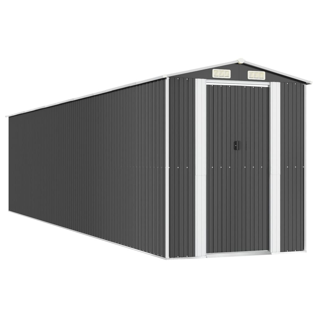 NNEVL Garden Shed Anthracite 192x855x223 cm Galvanised Steel