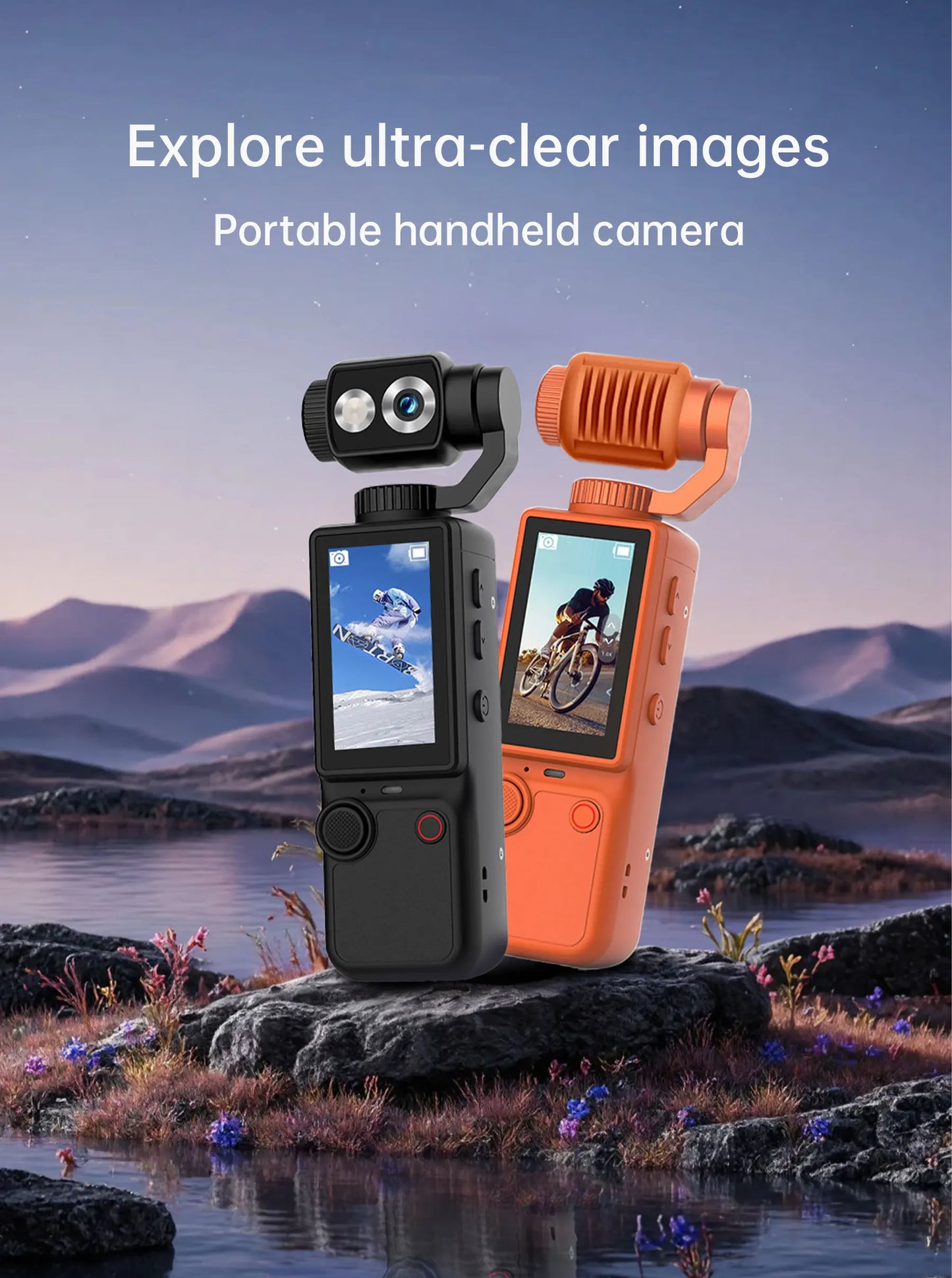 Mini 4K Sports Action Camera Waterproof Anti Shake Wide Angle Lens Handheld Camcorder For Outdoor Diving Cycling Skiing Travel P