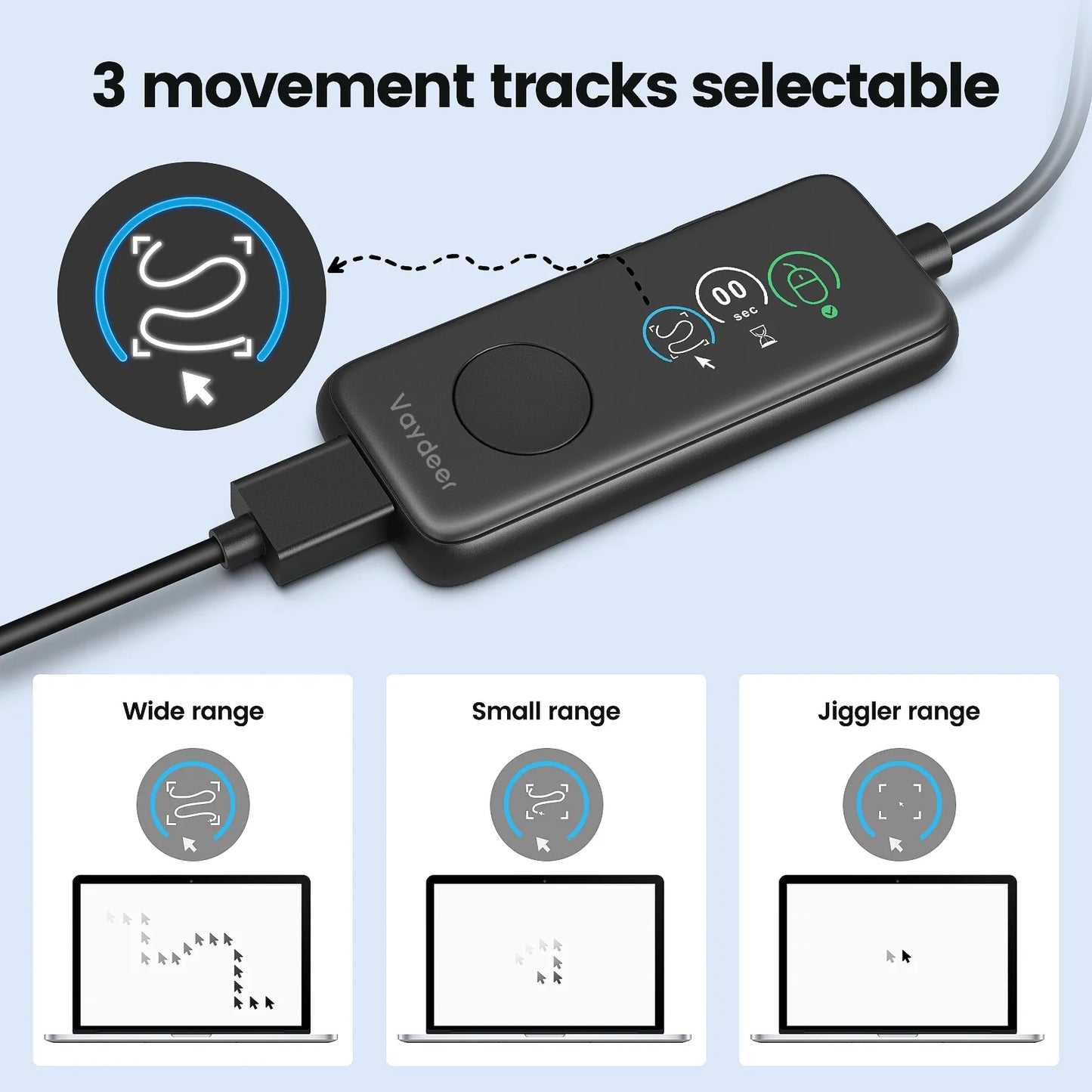 NNEOBA Fully Automatic USB Mouse Jiggler with HD Screen