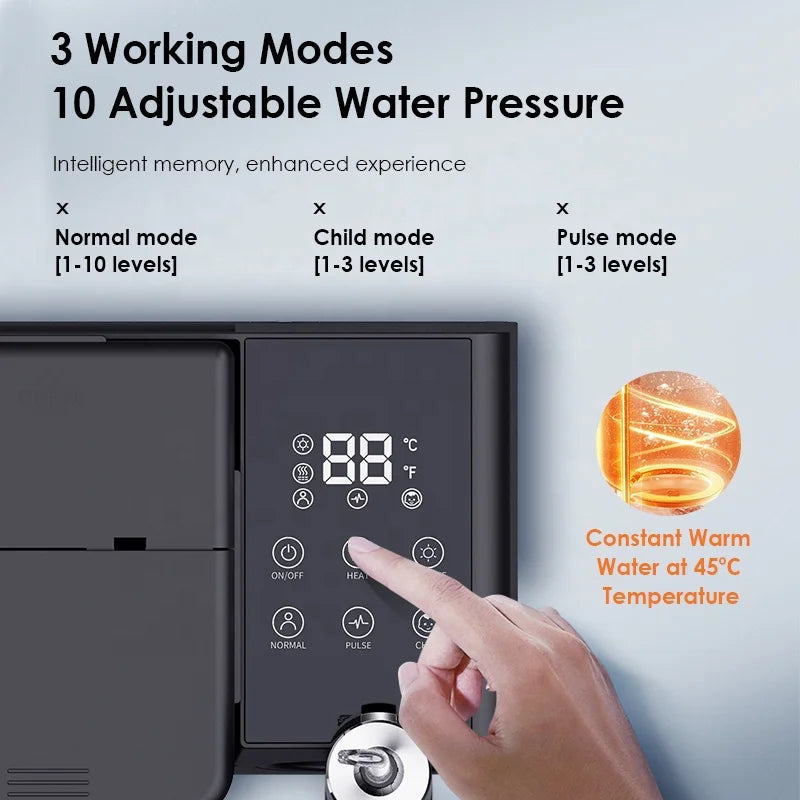800ML Countertop Dental Irrigator Hotel Household Use Electric Water Flosser IPX7 Waterproof 3 Modes 10 Pressure Levels Oral