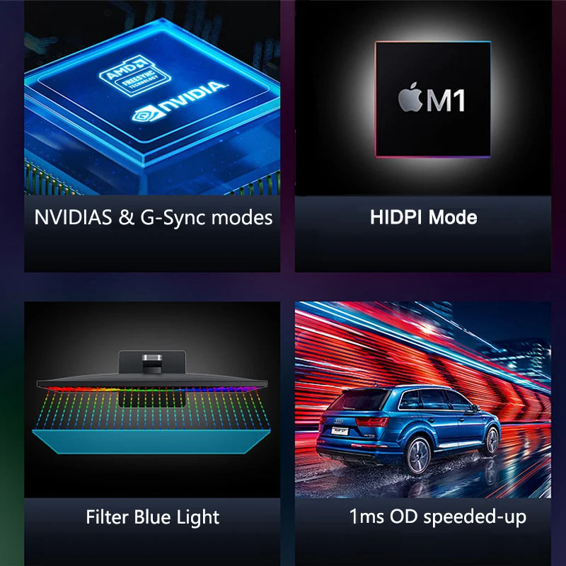 FYHXele 27"  4K Computer Monitor IPS Elevating and Rotating Gaming Screen PC Monitor 1ms Fast Response 100%sRGB Game Monitors