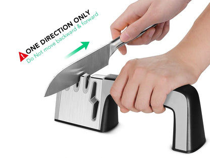 Knife Sharpener 4 in 1 Diamond Coated&Fine Rod Knife Shears and Scissors Sharpening stone System Stainless Steel Blades