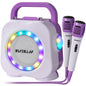 Purple Kids Bluetooth Karaoke Machine with 2 Microphone
