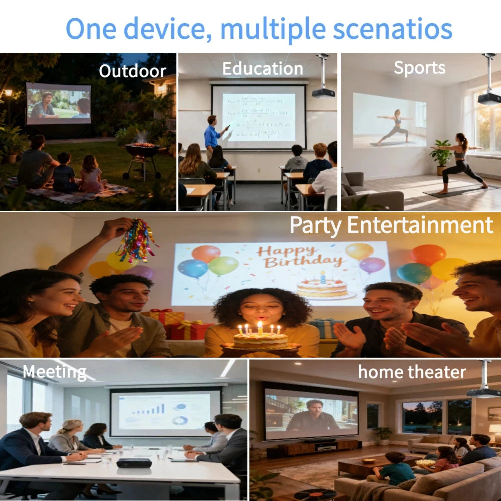 S7+ 4K Ultra HD Projector Video Movies 4000 ANSI Google TV Home Theater Android 14 Auto Focus Smart TV Beam Projectors Daytime