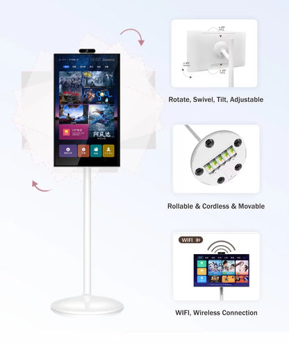 32 27 Inch Android Smart LED Touch Screen Portable Mini TV FHD 1080p CE Certified Built-in Battery Television for Home Shop