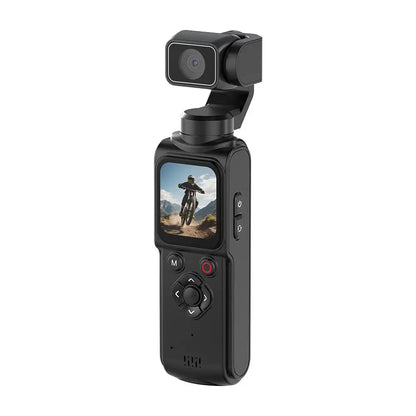 4K Pocket Gimbal Camera Handheld Stabilizer 75MP Auto-Tracking 330° Rotation 1.7" Touchscreen Vlogging Camcorder