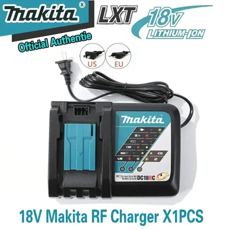 100% Original Makita 18V 5Ah 6Ah 9Ah Lithium Battery & Charger, Replacement Battery for DDF487 Cordless Impact Drill