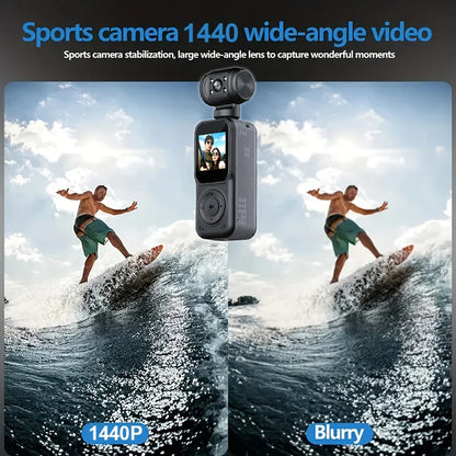 NEW 1440P QHD Display 2K Handheld Sports Pocket Camera 270° Rotatable WIFI Control Video Recorder WIFI Control Motion Camera