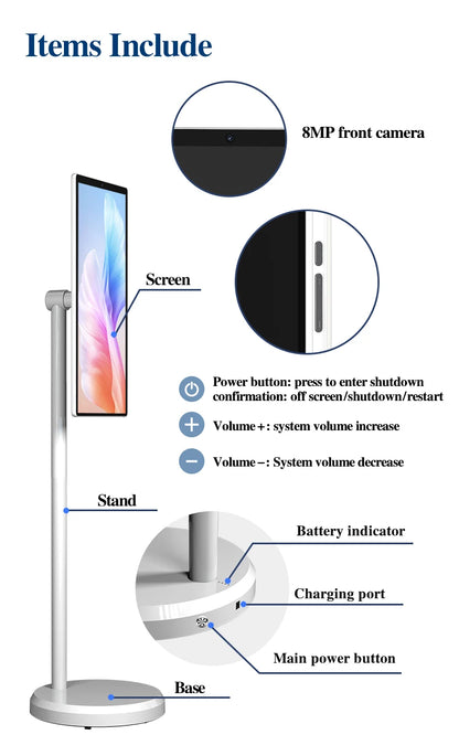 Smart Tv Television 21.5 Inch LED Tv with Android WiFi Rotate Ips Touch Screen Portable Smart Tv for Work