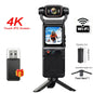 4K Pocket Action Camera Touch Screen WIFI Outdoor DV 180° Rotatable  Anti-shake Bodycam Portable Small Video Recorder Vlog Cam