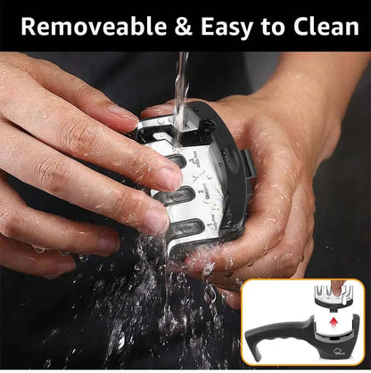 Knife Sharpener 4 in 1 Diamond Coated&Fine Rod Knife Shears and Scissors Sharpening stone System Stainless Steel Blades