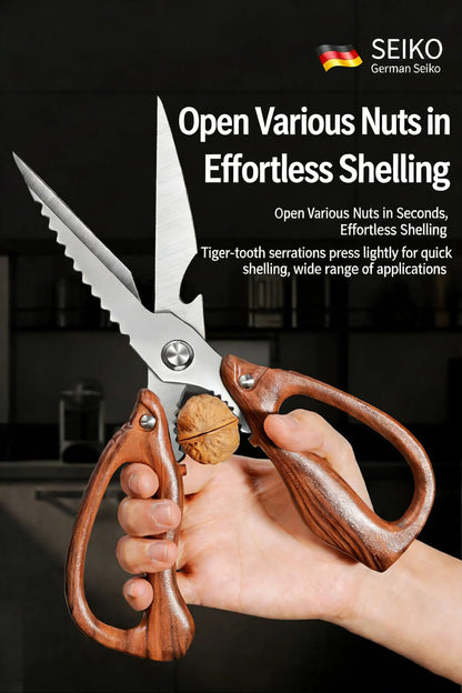 Newly 2 Piece Set Heavy Duty Kitchen Scissors-Stainless Steel Multi-Purpose Shears for Chicken, Fish, Bottle Opener&Nut Cracker