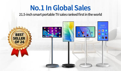27 32 Inch Smart Home TV Movable Charging Digital Signage Portable Smart Screen Display Built-in Speaker Smart TV Monitor