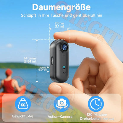 4K HD Motorcycle Mini Recorder Finger WIFI Action Camera Lightweight POV Motorcycle Road Sport Cam Bicycle Vlog Pet Body Camera