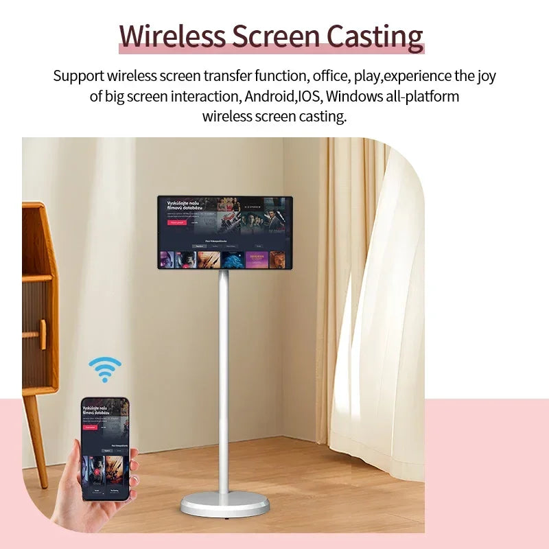 Smart Tv Television 21.5 Inch LED Tv with Android WiFi Rotate Ips Touch Screen Portable Smart Tv for Work