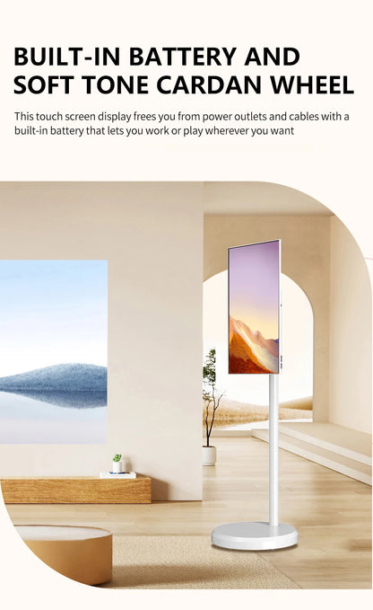 Custom Portable TV with Battery Rotating Portable Monitor Android 15 M3U Television Indoor Smart TV for Home Office Business