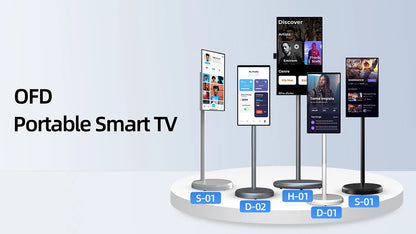 27 32 Inch Smart Home TV Movable Charging Digital Signage Portable Smart Screen Display Built-in Speaker Smart TV Monitor