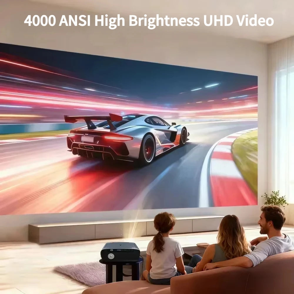 S7+ 4K Ultra HD Projector Video Movies 4000 ANSI Google TV Home Theater Android 14 Auto Focus Smart TV Beam Projectors Daytime
