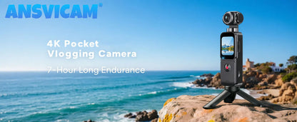 ANSVICAM 5K Action Camera Anti-shake Pocket Vlogging Cam  270° Auto Rotative 4K 60FPS Sports DV Portable Digital Video Recorder