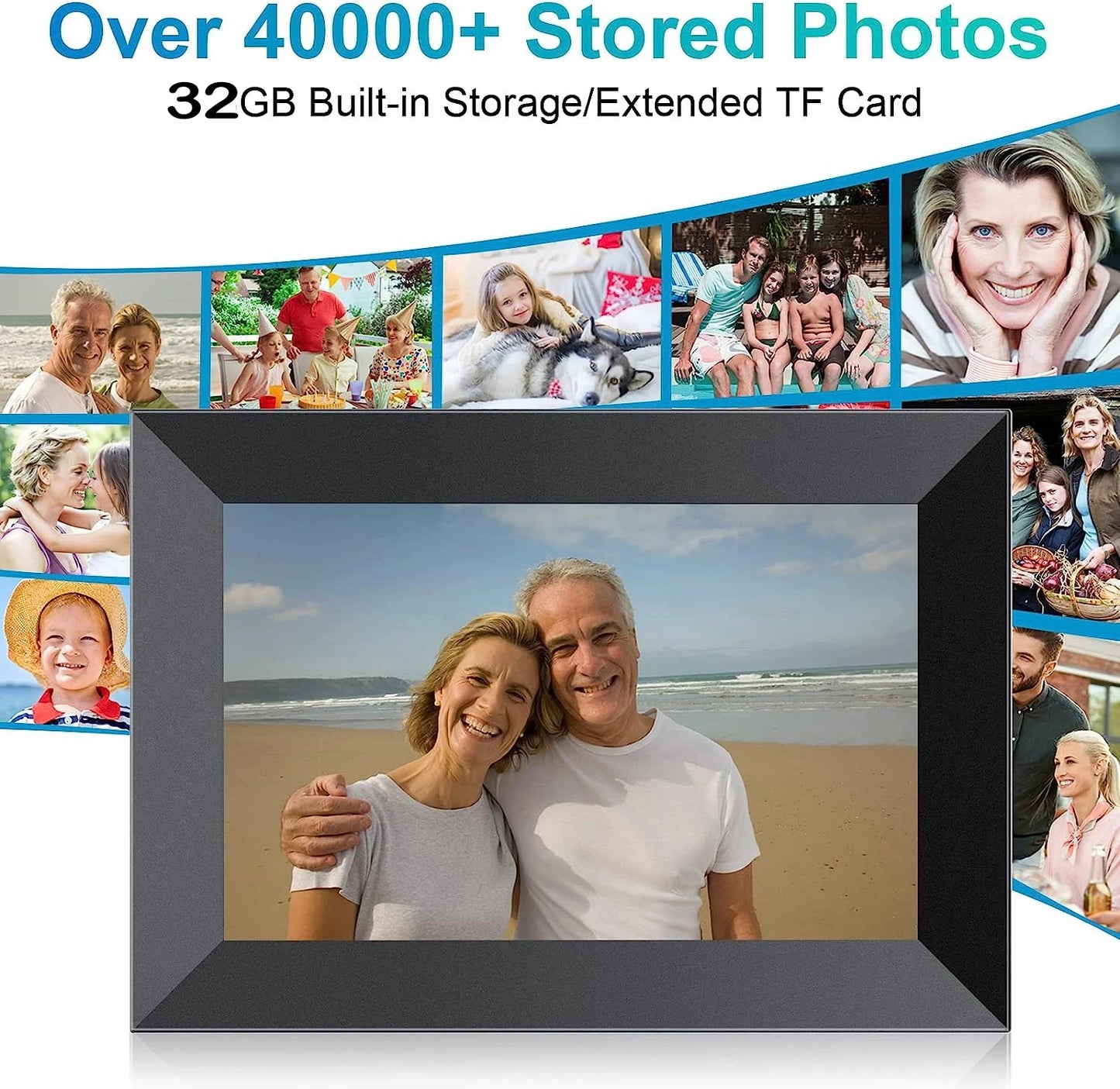 Frameo Digital Picture Frame 10.1 Inch 32GB/64GB Smart WiFi digital photo frame with 1280x800 IPS HD Touch Screen Wall Mountable