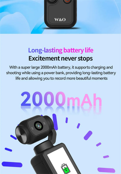 1080P 100W Sports Camera Equipped With A 1.9-inch CMOS Sensor USB Charging 180° Rotation 1000mAh Portable Multifunctional Camera