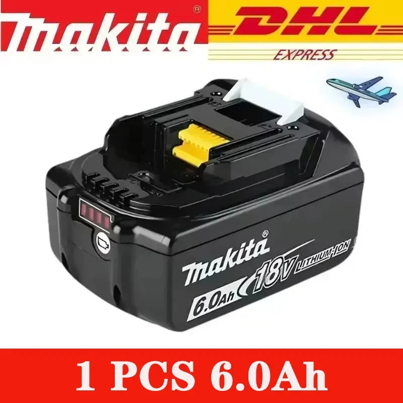 100% Original Makita 18V 5Ah 6Ah 9Ah Lithium Battery & Charger, Replacement Battery for DDF487 Cordless Impact Drill