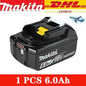 100% Original Makita 18V 5Ah 6Ah 9Ah Lithium Battery & Charger, Replacement Battery for DDF487 Cordless Impact Drill