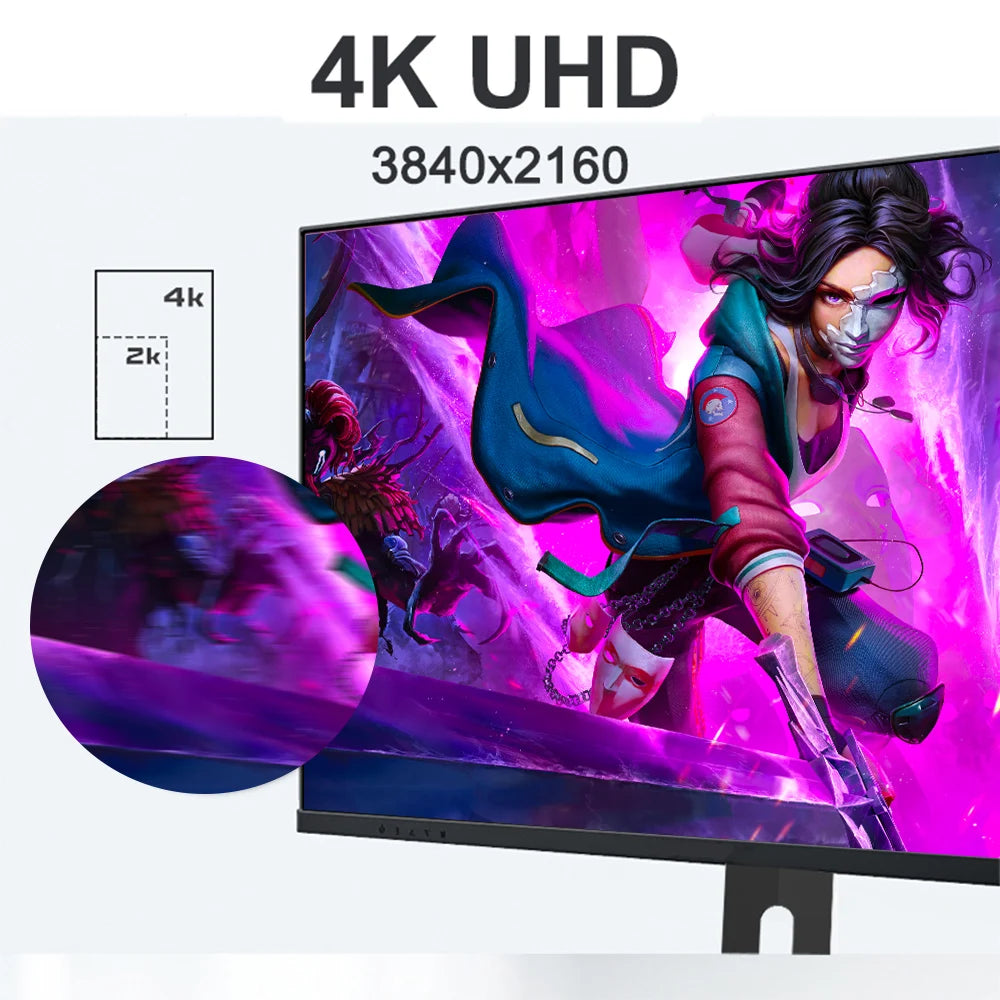 FYHXele 27"  4K Computer Monitor IPS Elevating and Rotating Gaming Screen PC Monitor 1ms Fast Response 100%sRGB Game Monitors