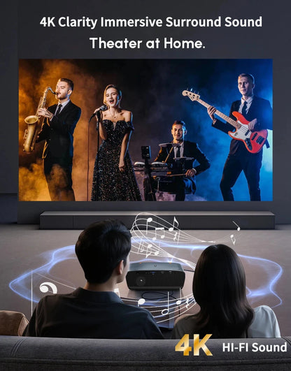 S7+ 4K Ultra HD Projector Video Movies 4000 ANSI Google TV Home Theater Android 14 Auto Focus Smart TV Beam Projectors Daytime