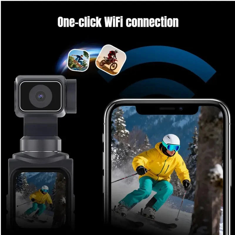 4K HD Portable Pocket Action Camera, 330° Tracking Autofocus Handheld Cam, Outdoor Travel Hiking Cycling Vlog Video Recorder