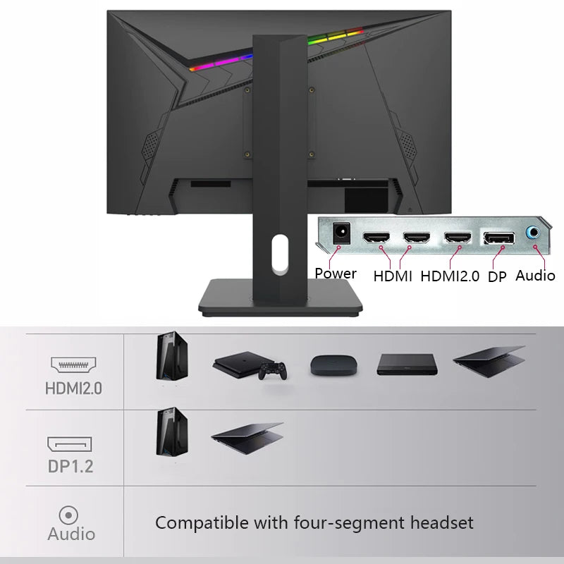 FYHXele 27"  4K Computer Monitor IPS Elevating and Rotating Gaming Screen PC Monitor 1ms Fast Response 100%sRGB Game Monitors