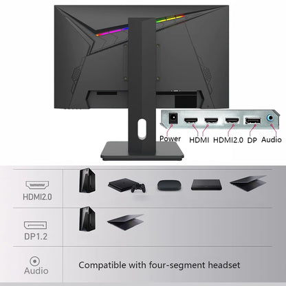 FYHXele 27"  4K Computer Monitor IPS Elevating and Rotating Gaming Screen PC Monitor 1ms Fast Response 100%sRGB Game Monitors