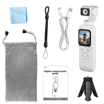 4K Pocket Gimbal Camera Handheld Stabilizer 75MP Auto-Tracking 330° Rotation 1.7" Touchscreen Vlogging Camcorder