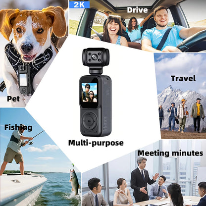 NEW 1440P QHD Display 2K Handheld Sports Pocket Camera 270° Rotatable WIFI Control Video Recorder WIFI Control Motion Camera