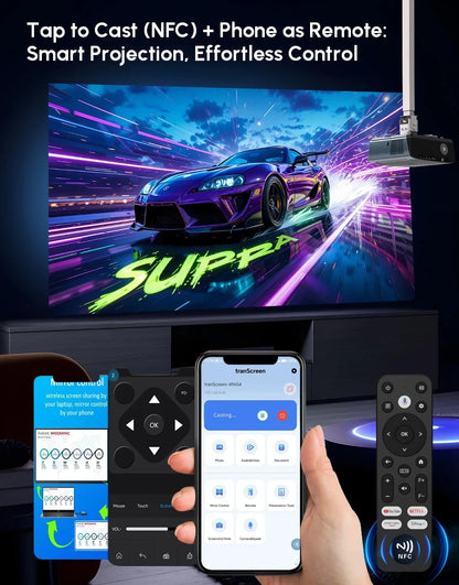 S7+ 4K Ultra HD Projector Video Movies 4000 ANSI Google TV Home Theater Android 14 Auto Focus Smart TV Beam Projectors Daytime