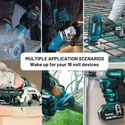 100% Original Makita 18V 5Ah 6Ah 9Ah Lithium Battery & Charger, Replacement Battery for DDF487 Cordless Impact Drill