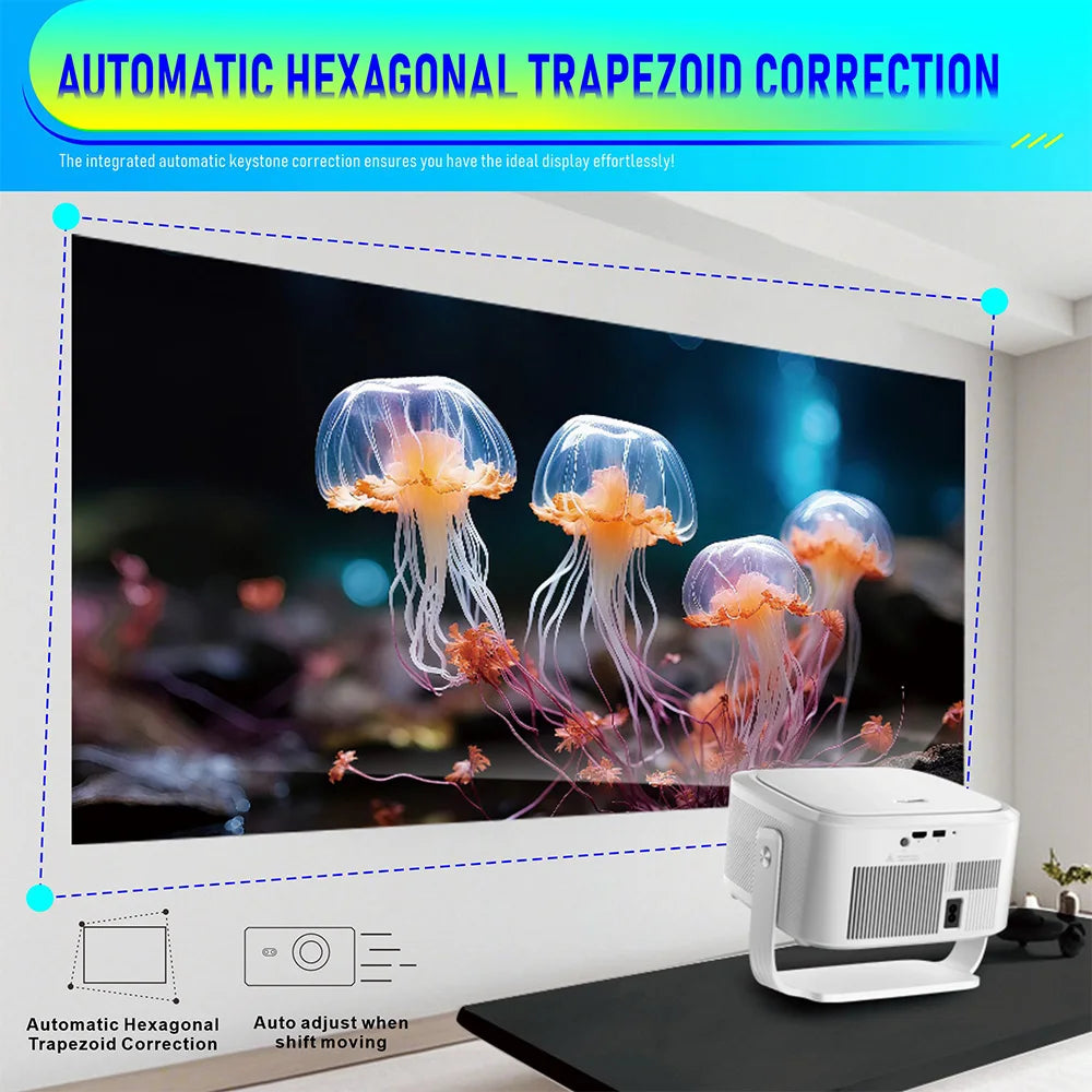 Velec 1100ANSI HY450 Max Auto Focus Beam Projector 8K 1080P Android 14 Voice Control BT5.4 Auto Offset Home Theater For Outdoor