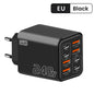 8 in 1 GaN Desktop USB Phone Charger 240W PD Fast Charger 4PD 4USB For iPhone 16 15 Pro Samsung Xiaomi EU US Plug Power Adapter