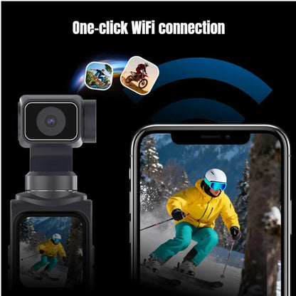 4K HD Portable Pocket Action Camera, 330° Tracking Autofocus Handheld Cam, Outdoor Travel Hiking Cycling Vlog Video Recorder