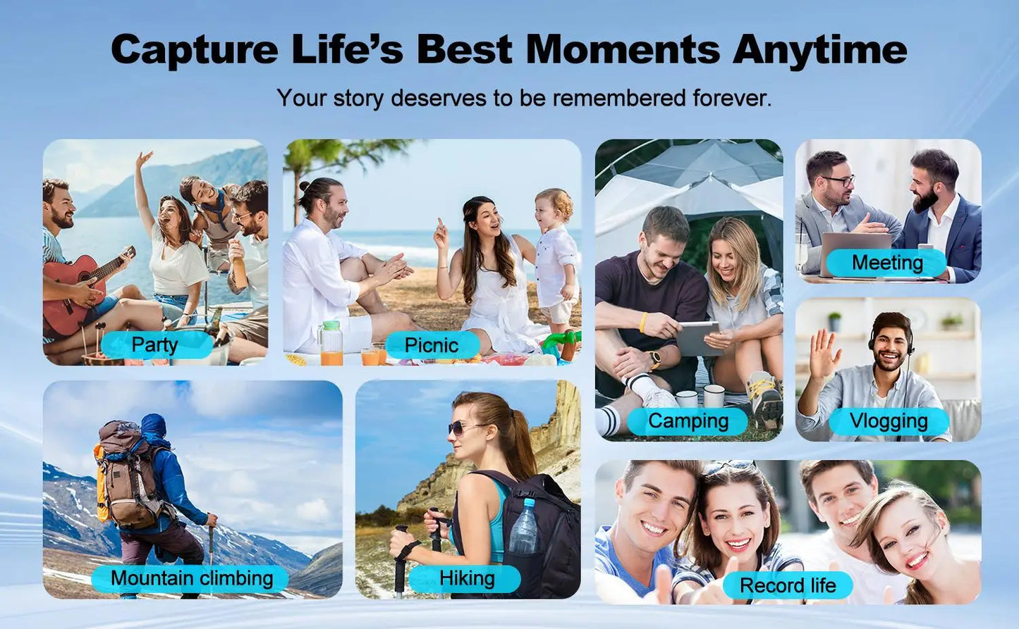4K Wifi Action Camera 330° Auto-rotate Len Pocket Camera 1.72" Touchscreen Zoom Sport Cam Portable Vlog Video Recorder Cycling