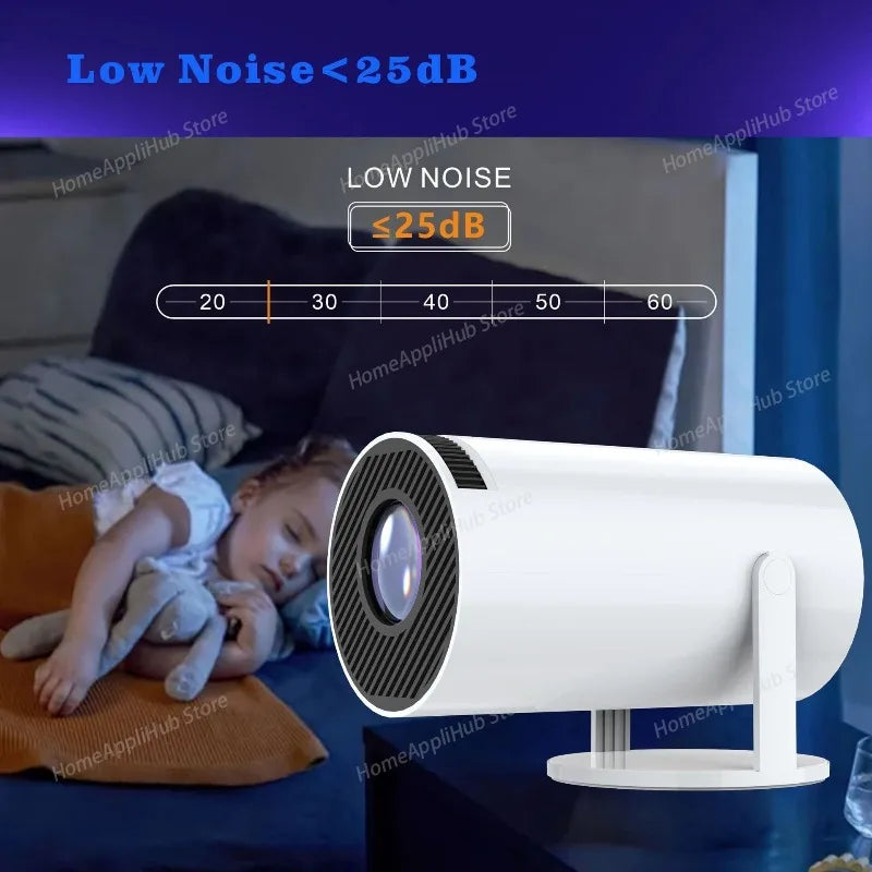 HY300 Home Projector 4K Portable LCD Ultra HD Wall Projection Wireless Screen Mirroring Android 1080P