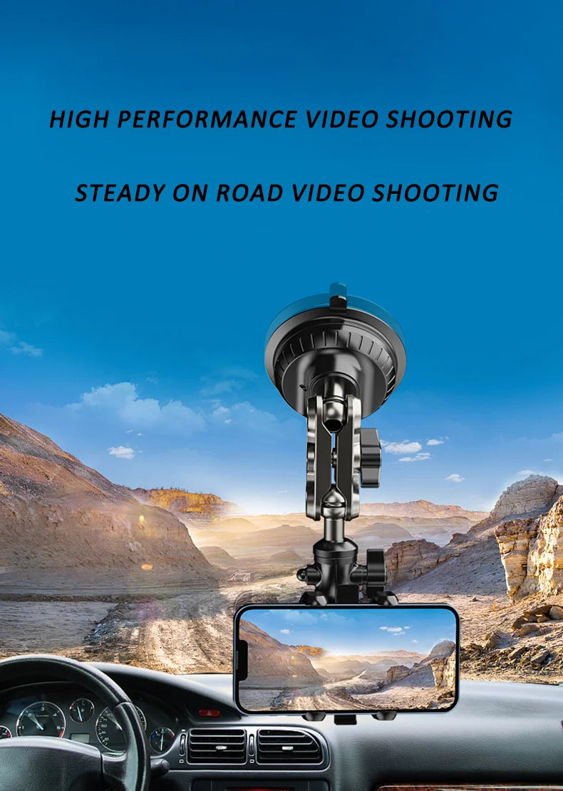 Car Phone Mount Video Recording Universal Magic Arm Suction Car Phone Holder Mount Windshield Window Glass Vlog Shooting