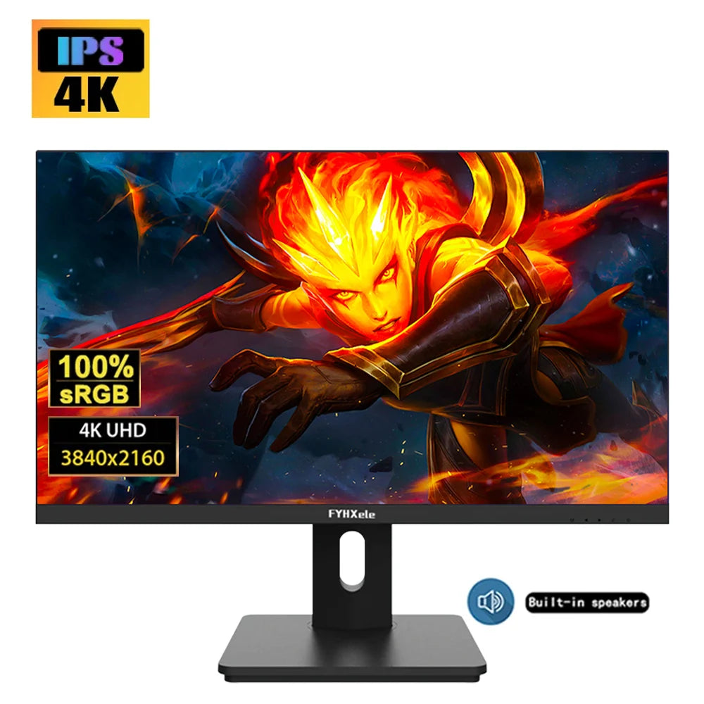 FYHXele 27"  4K Computer Monitor IPS Elevating and Rotating Gaming Screen PC Monitor 1ms Fast Response 100%sRGB Game Monitors