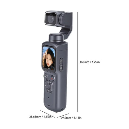 4K HD Portable Pocket Action Camera, 330° Tracking Autofocus Handheld Cam, Outdoor Travel Hiking Cycling Vlog Video Recorder