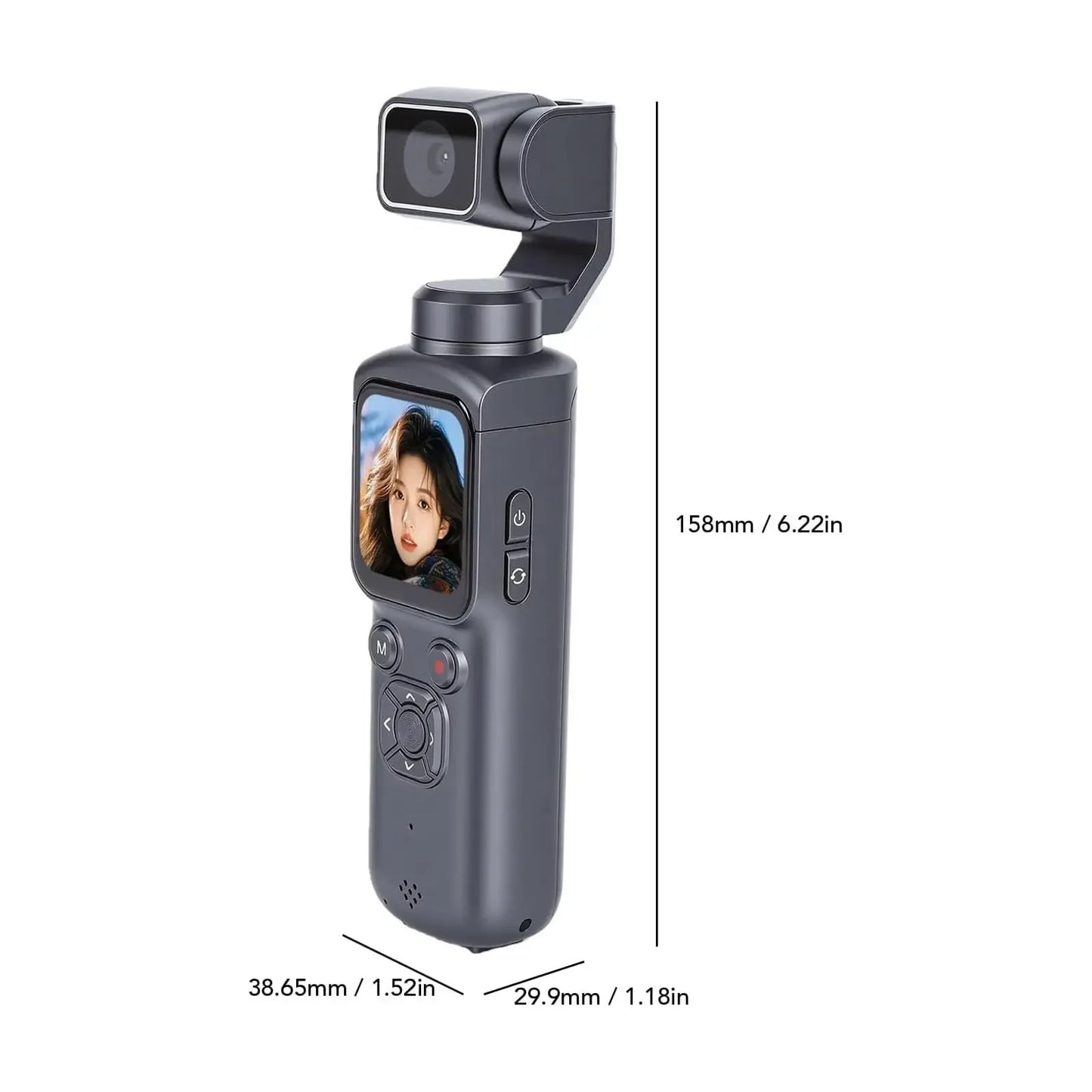 4K HD Portable Pocket Action Camera, 330° Tracking Autofocus Handheld Cam, Outdoor Travel Hiking Cycling Vlog Video Recorder