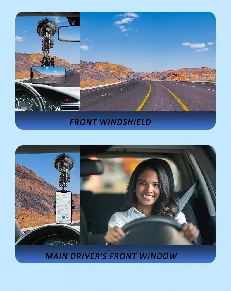 Car Phone Mount Video Recording Universal Magic Arm Suction Car Phone Holder Mount Windshield Window Glass Vlog Shooting