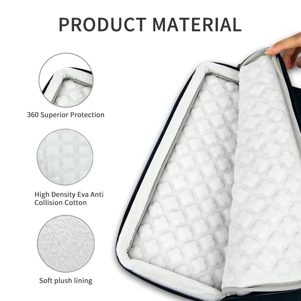 360° Protective Laptop Sleeve Bag for 13 14 15 16 inch MacBook Pro M4/M3/M2/M1 & Surface Laptop 7 13.8", Water-Resistant Case